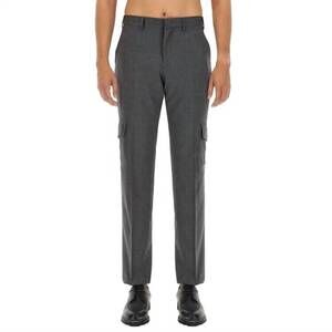 NEW LARDINI men's tailored wool trousers cargo pants in gray